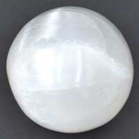 White Selenite Sphere Carving