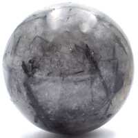 Tourmalinated Quartz Sphere Carving
