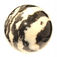 Black &amp; White Zebra Jasper Sphere Carving
