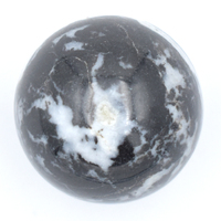 Black &amp; White Zebra Jasper Sphere Carving