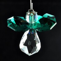Crystal Angel Suncatcher with Dark Green Wings