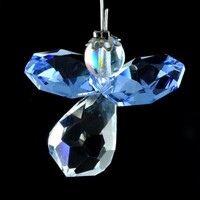 Crystal Angel Suncatcher with Light Blue Wings