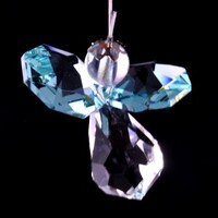 Crystal Angel Suncatcher with Light Green Wings
