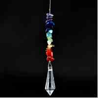 Crystal Icicle Suncatcher with Chakra Crystal Chips
