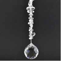 Crystal Sphere Suncatcher with Clear Quartz Chips