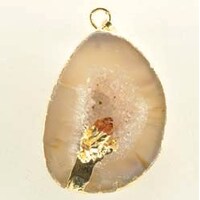 Agate with Citrine Geode Pendant