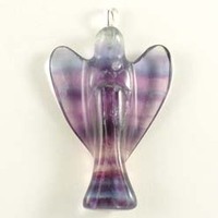 Rainbow Fluorite Angel Pendant Carving