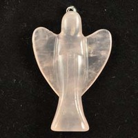 Rose Quartz Angel Pendant Carving