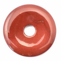 Red Mookaite Donut Pendant Carving