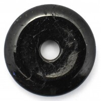 Tourmaline Black Donut Pendant Carving