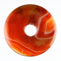 Banded Carnelian Donut Pendant Carving [Large]