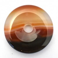Banded Carnelian Donut Pendant Carving