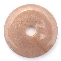 Cream Moonstone Donut Pendant Carving