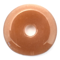 Cream Moonstone Donut Pendant Carving