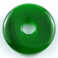 Green Cat Eye Donut Pendant Carving