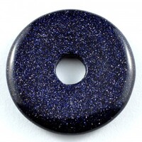 Blue Goldstone Donut Pendant Carving