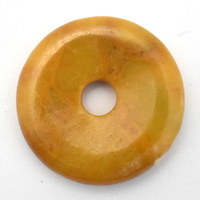 Yellow Jasper Donut Pendant Carving