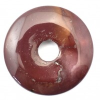 Red Mookaite Donut Pendant Carving