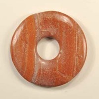 Red Malachite Donut Pendant Carving