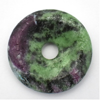 Ruby In Zoisite Donut Pendant Carving