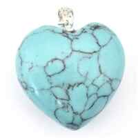 Turquoise Howlite Heart Pendant