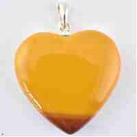 Yellow Mookaite Heart Pendant