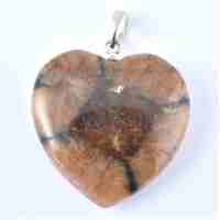 Chiastolite Heart Pendant