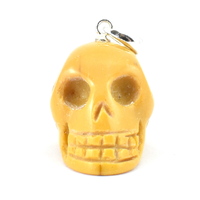 Yellow Mookaite Skull Pendant
