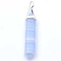 Blue Lace Agate .925 Silver Double Terminator Pendant