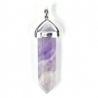 Amethyst Plated Silver Double Terminator Pendant