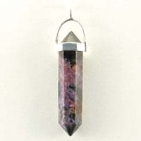 Charoite Plated Silver Double Terminator Pendant