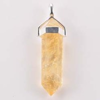 Citrine Plated Silver Double Terminator Pendant