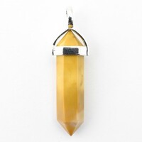 Yellow Mookaite Plated Silver Double Terminator Pendant