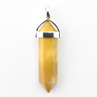 Yellow Mookaite Plated Silver Double Terminator Pendant