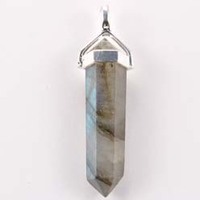 Labradorite Plated Silver Double Terminator Pendant