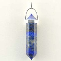 Lapis Lazuli Plated Silver Double Terminator Pendant