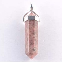 Rhodonite Plated Silver Double Terminator Pendant