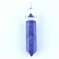 Sapphire Plated Silver Double Terminator Pendant