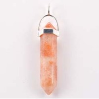 Sunstone Plated Silver Double Terminator Pendant