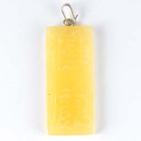Yellow Calcite Rectangular Health Pendant