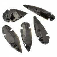 Black Obsidian Arrowhead Pendant Carving [5 pcs]