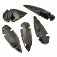 Black Obsidian Arrowhead Pendant Carving [6 pcs]