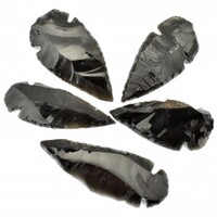 Black Obsidian Arrowhead Pendant Carving [7 pcs]