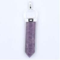 Pink Lepidolite .925 Silver Single Terminator Pendant