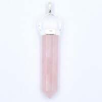 Rose Quartz .925 Silver Single Terminator Pendant