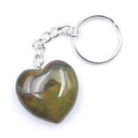 Bloodstone Heart Carving Key Ring