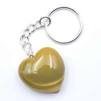 Yellow Mookaite Heart Carving Key Ring