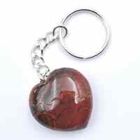 Poppy Jasper Heart Carving Key Ring