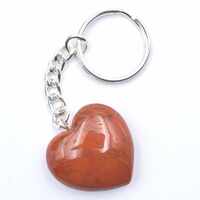 Red Jasper Heart Carving Key Ring