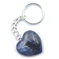 Sodalite Heart Carving Key Ring